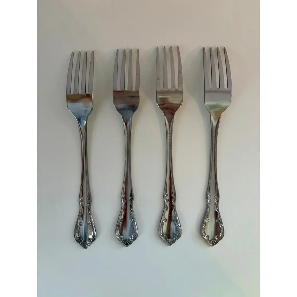 Oneida Profile St. Louis Dinner Fork Set of 4 Replacement Flatware 7 1/4”